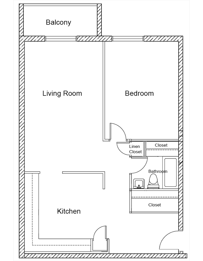 1 Bedroom, Suite A Floor Plan