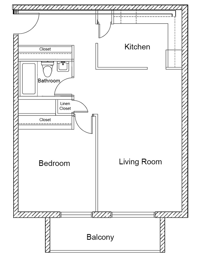 1 Bedroom, Suite C Floor Plan